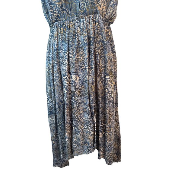 2/$30 ZARA Basic S Blue & Gold Sleeveless Backless Halter Midi Dress - Picture 7 of 16